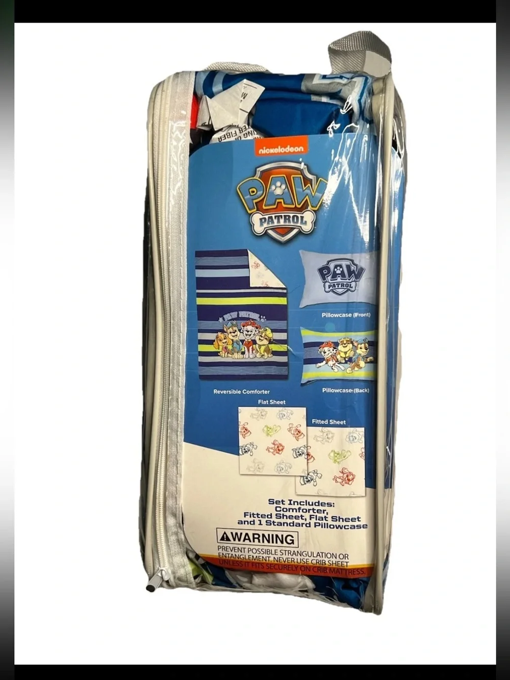 Paw Patrol Blue Striped Kids toddler sheet Bedding Set with Character Graphics